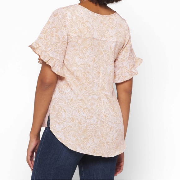 Michael kors size Medium Women's Beige Paisley Top - Picture 7 of 7